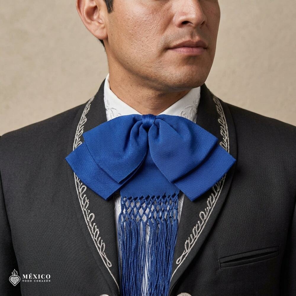 Mexican Artisela Charro Bow – Traditional Adjustable Moño with Elastic Strap
